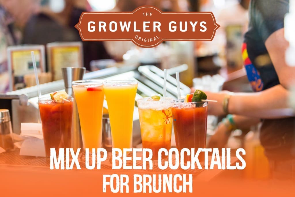 variety of brunch cocktails lined up on a counter